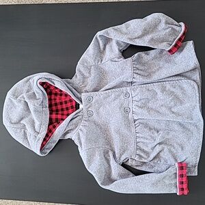 Carter's grey coat with hoodie sz 24m